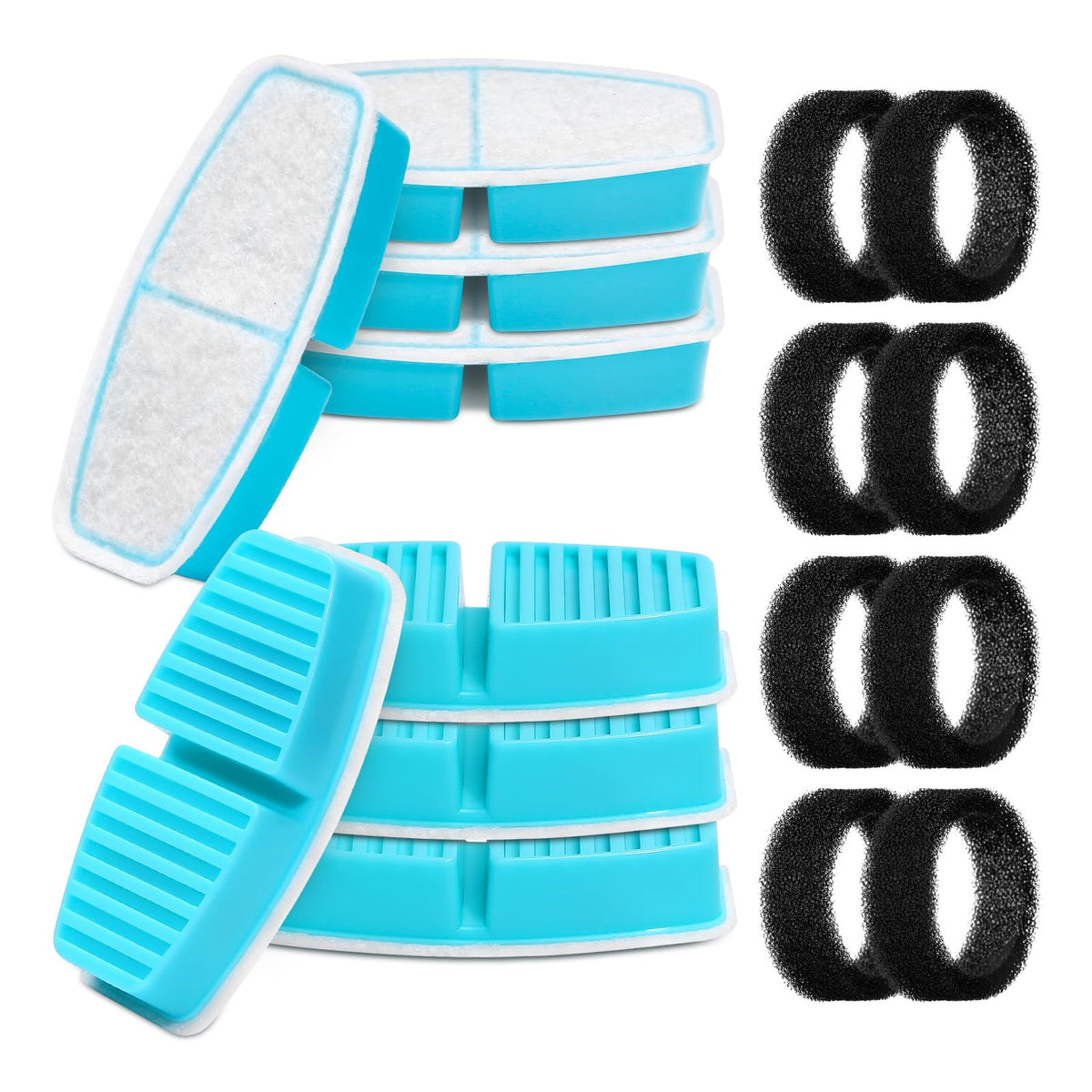 FOFNON pet fountain filter replacement package promotes clean water for pets.