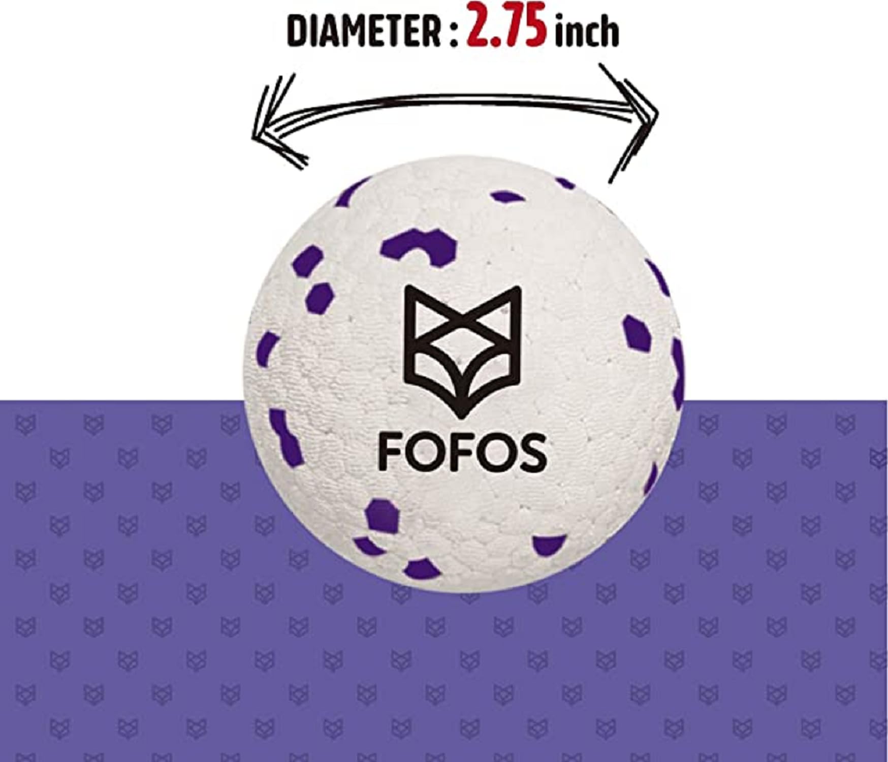 FOFOS dog balls 3D pattern—massages and cleans teeth during safe chewing sessions.