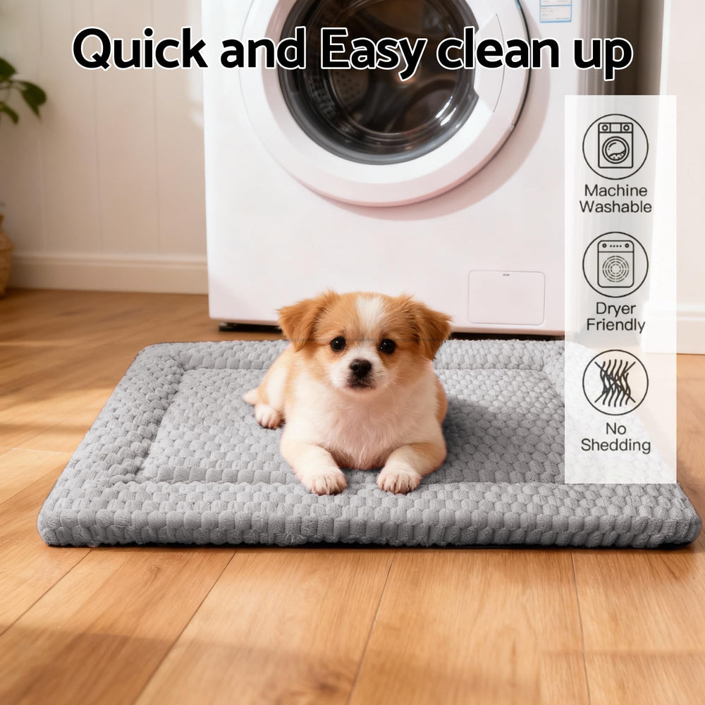 Fogkiss dog bed mat lightweight-portable allows easy relocation beside furniture.