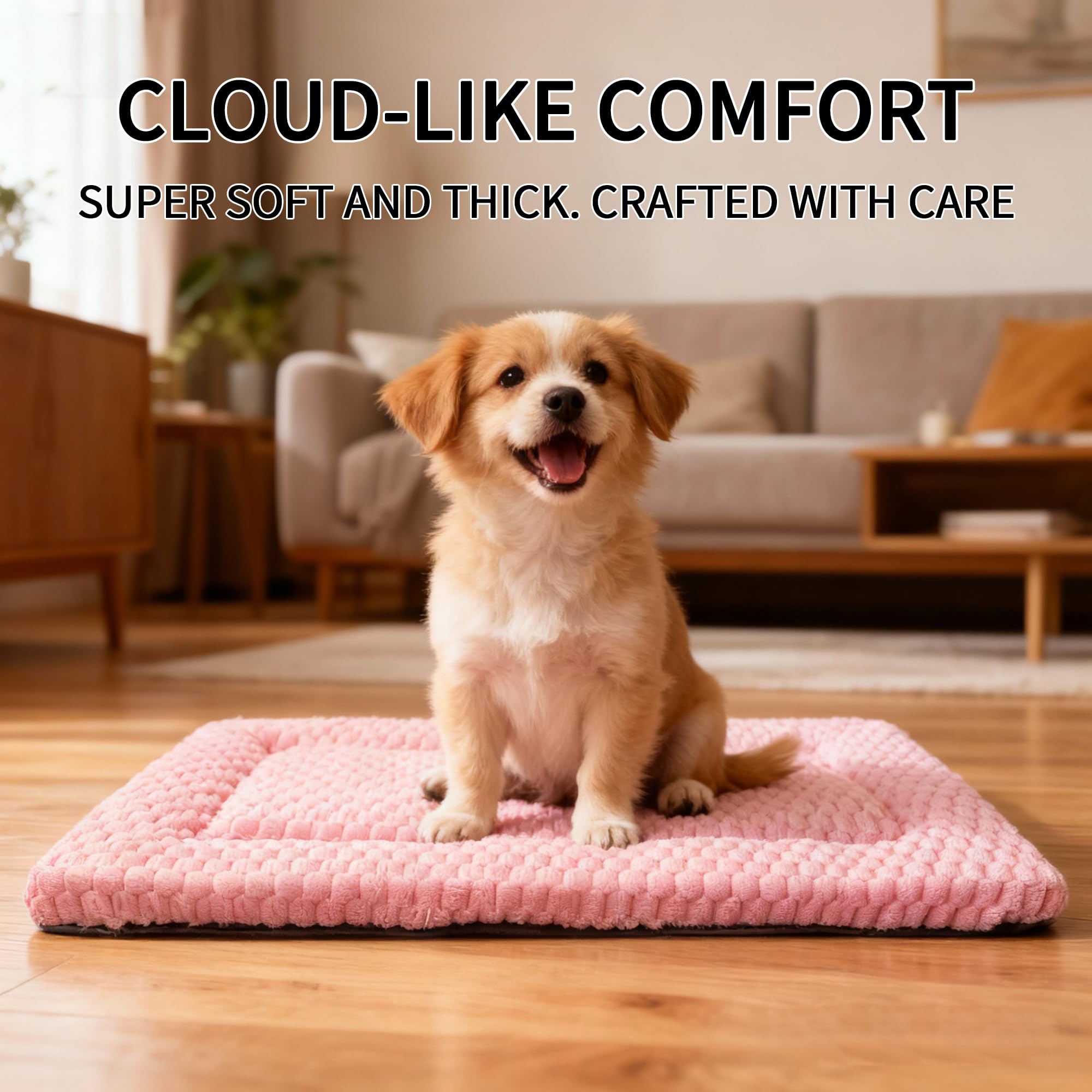 Fogkiss Dog Bed Mat pink color adds cozy look to any space