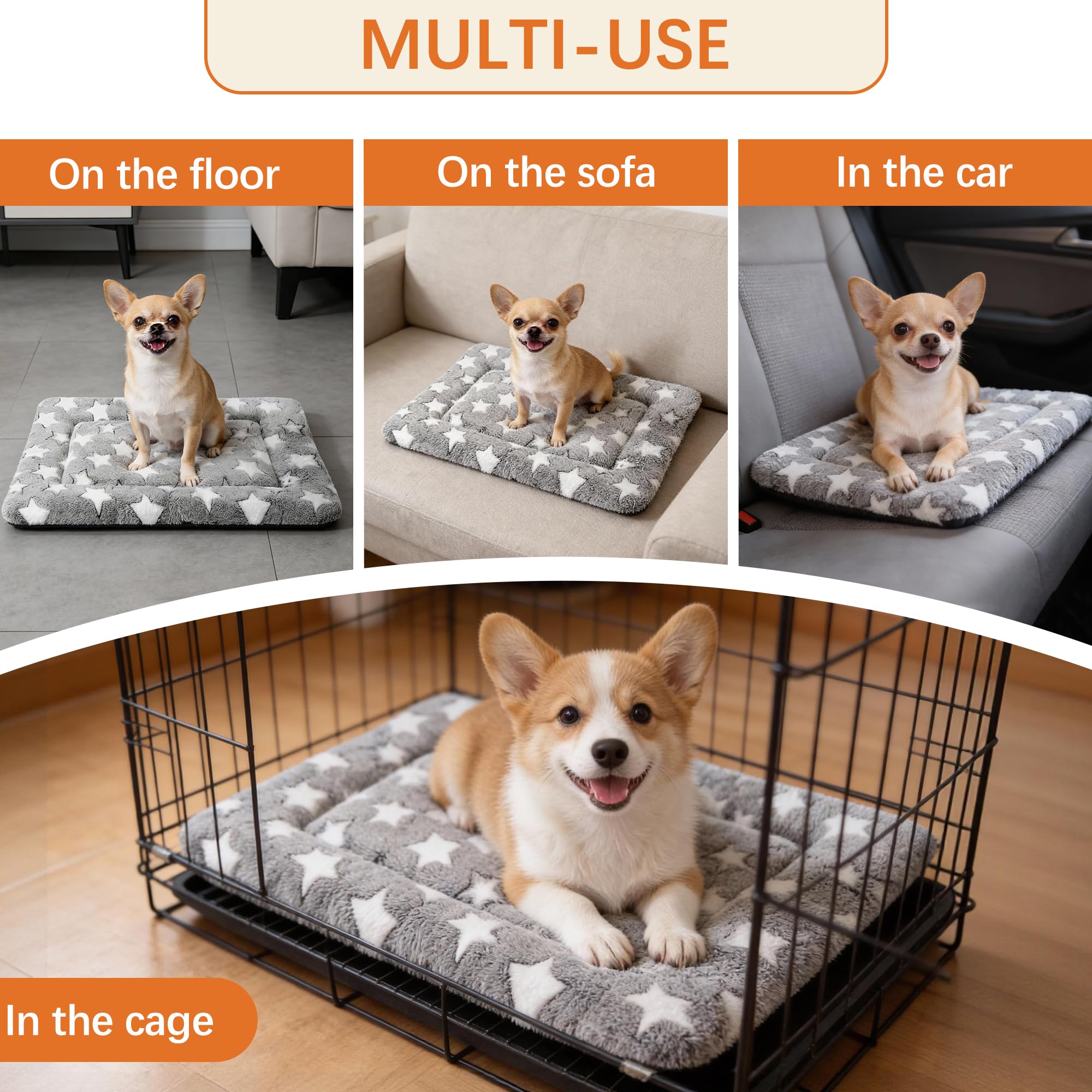 Fogkiss dog bed mat portable design fits crates and travel.