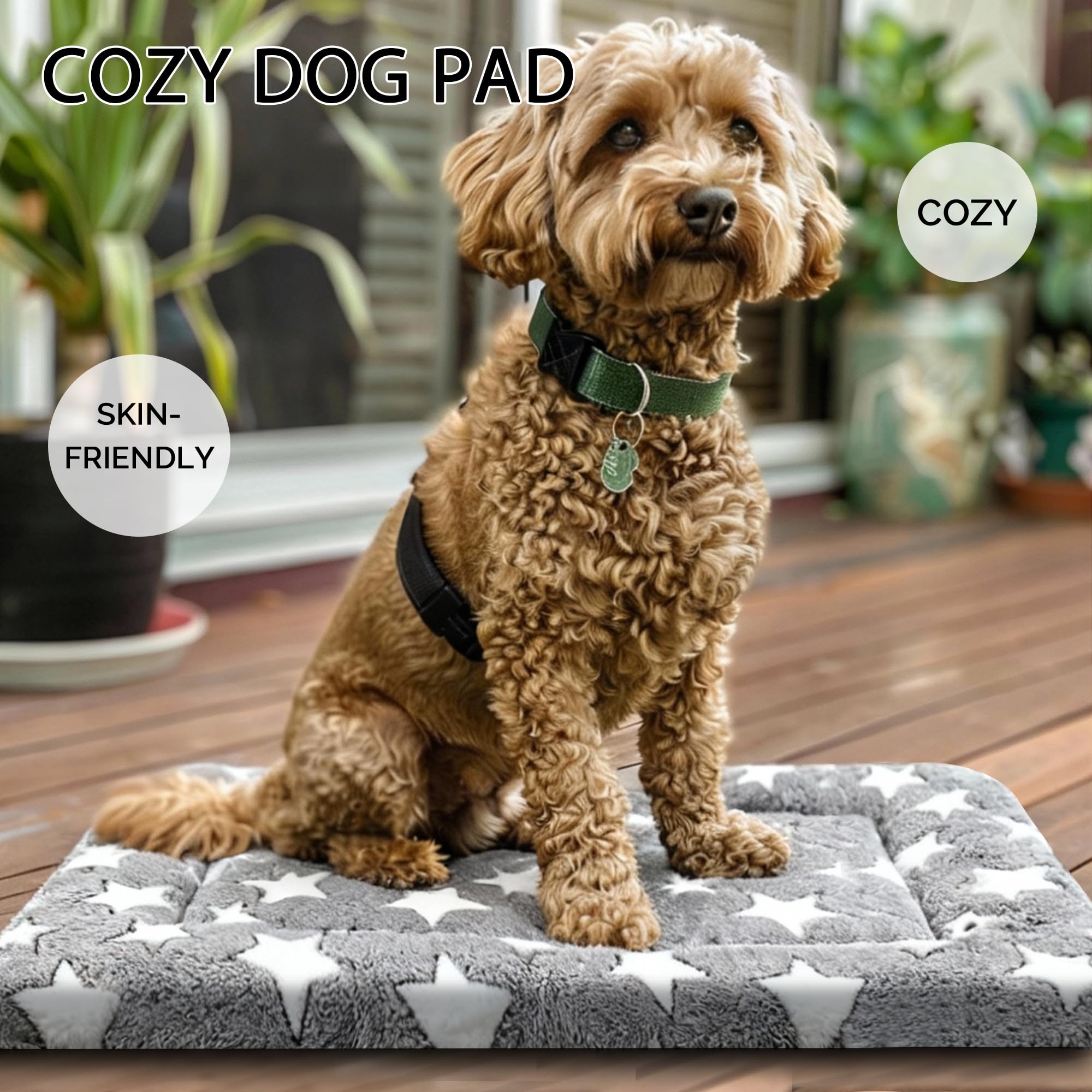 Fogkiss dog bed mat 24x18 fits small dogs and crates.