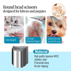 FOGOSP 4.5-inch straight dog grooming scissors for clean, controlled cuts near sensitive areas.