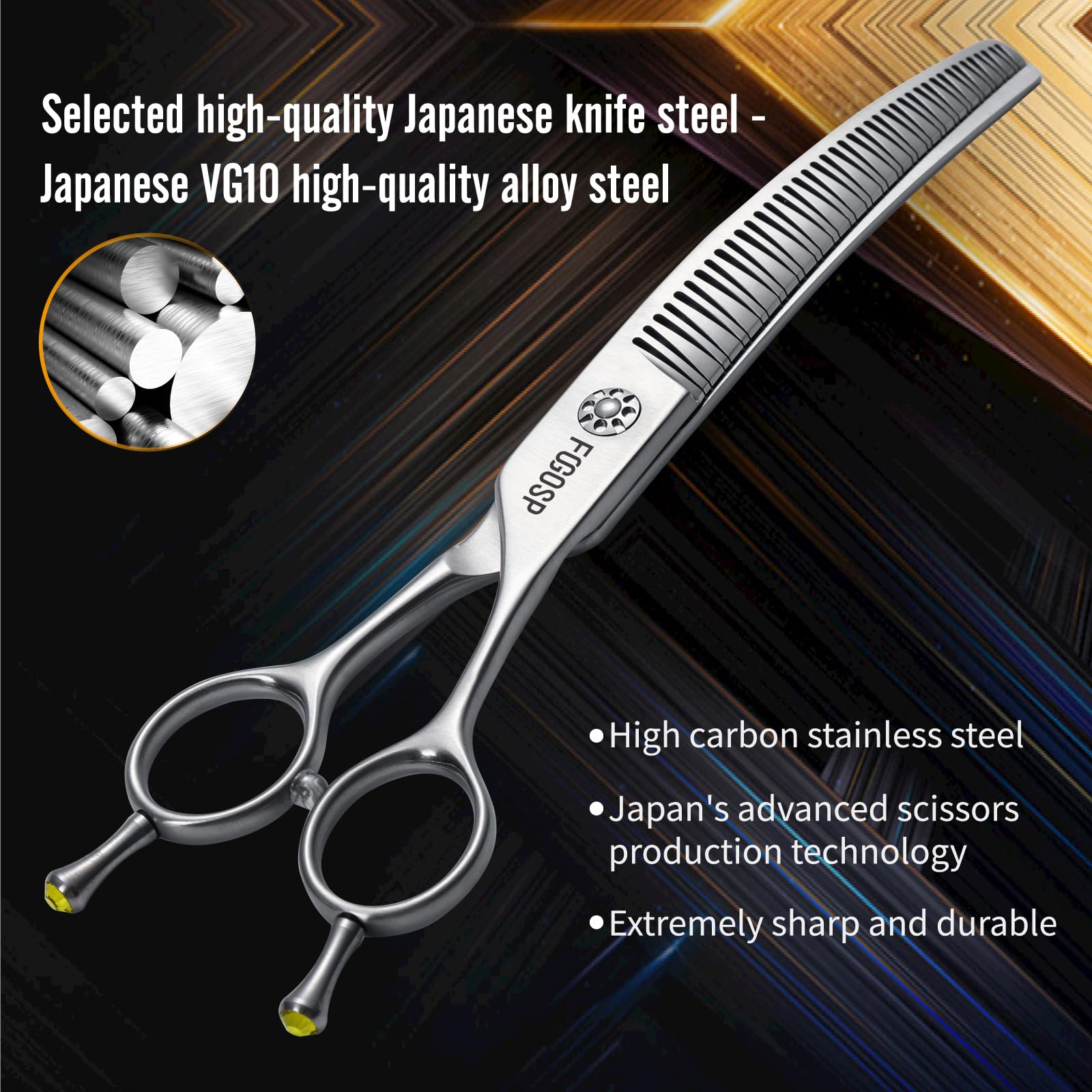 FOGOSP VG10 Japanese steel ensures sharp, durable blades for consistent trims over time