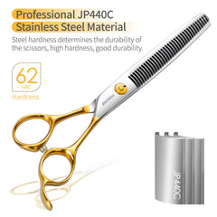 FOGOSP tijeras doradas profesionales para grooming de mascotas.