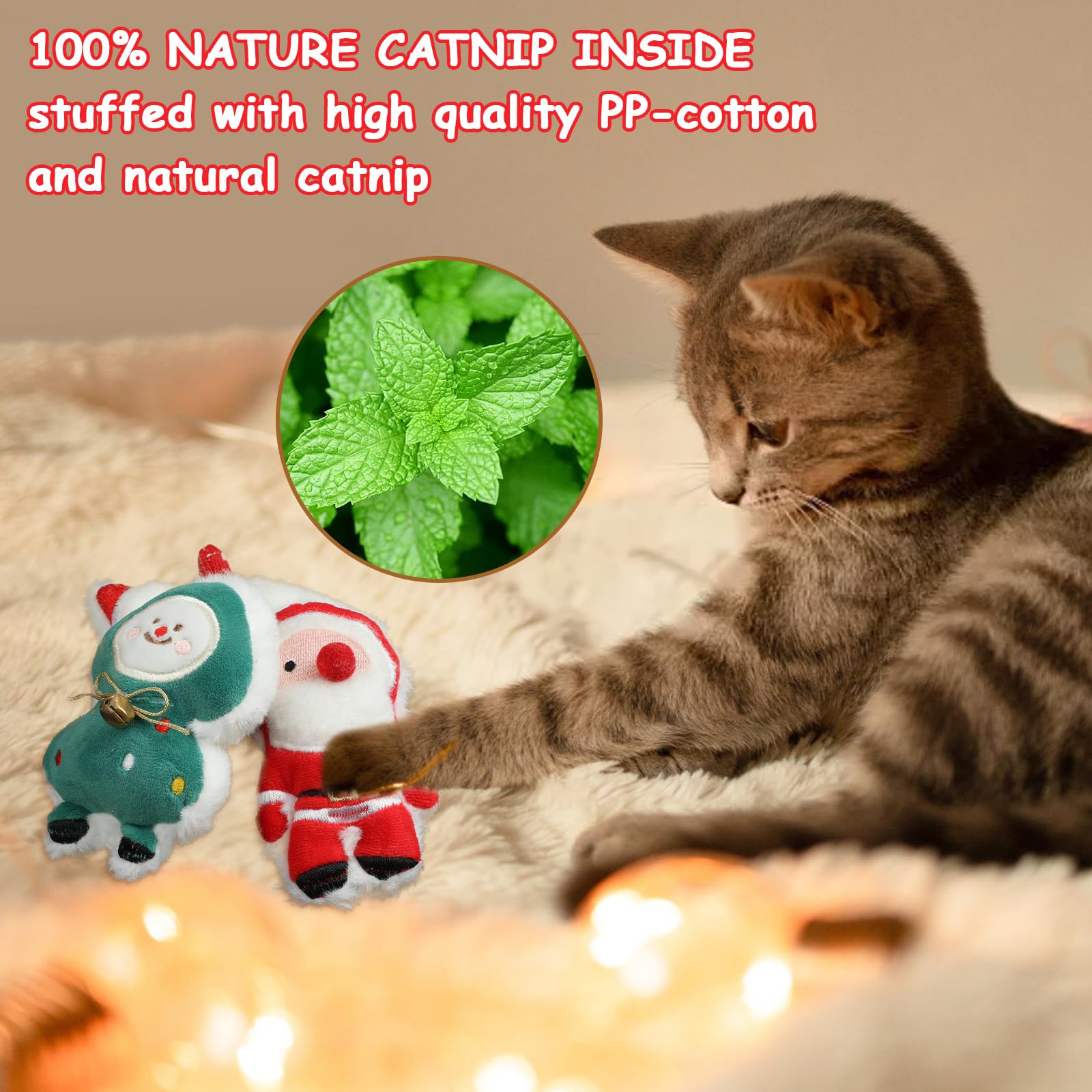FOIMAS Christmas catnip toy Christmas tree inspires energetic play sessions