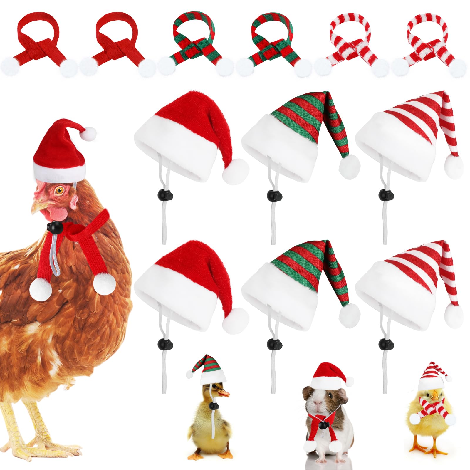 FOIMAS Christmas Pet Hat Set mini Santa hats on small pets for festive photos