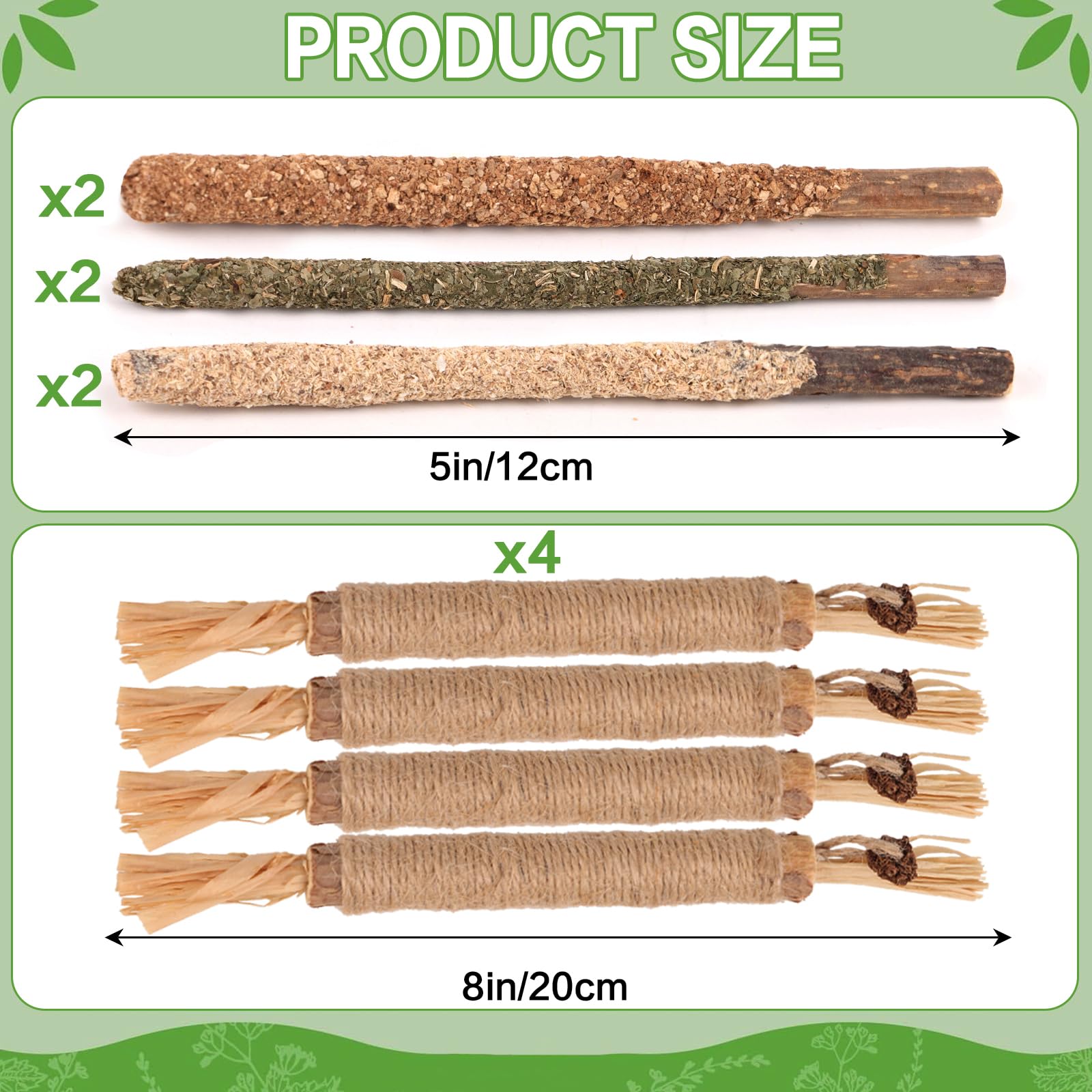 FOIMAS pack includes 6 coated sticks for extended chewing sessions indoors or outdoors