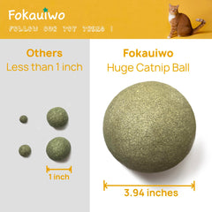 Fokauiwo catnip ball in play with a kitten, showing interactive stimulation.