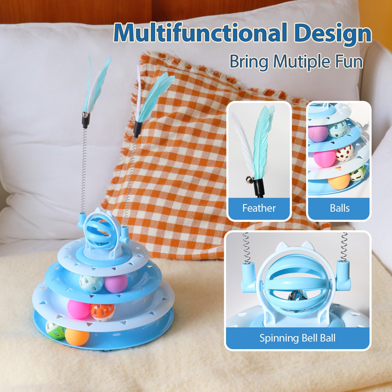 Fokauiwo interactive puzzle play highlights versatile cat toy use