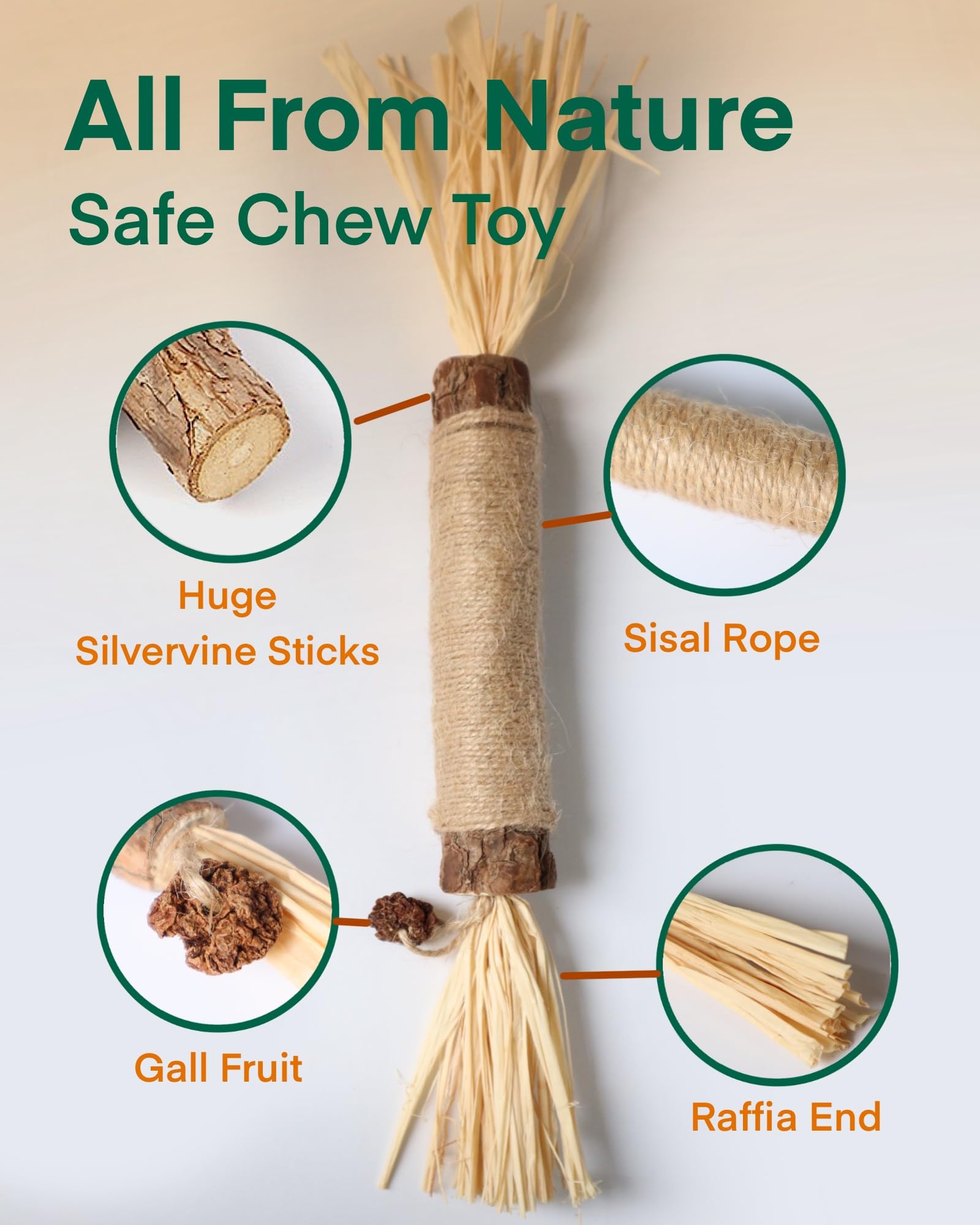 Fokauiwo cat toy shows big chew sticks encouraging rubbing and licking.