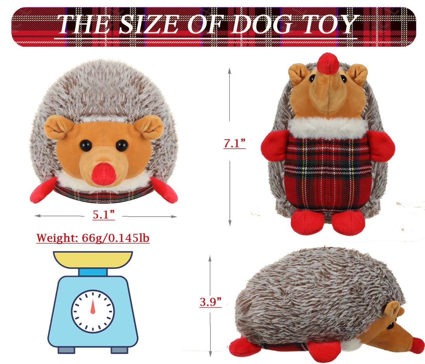 FONBALLOON PARTY Hedgehog plush as a Christmas gift idea for dogs