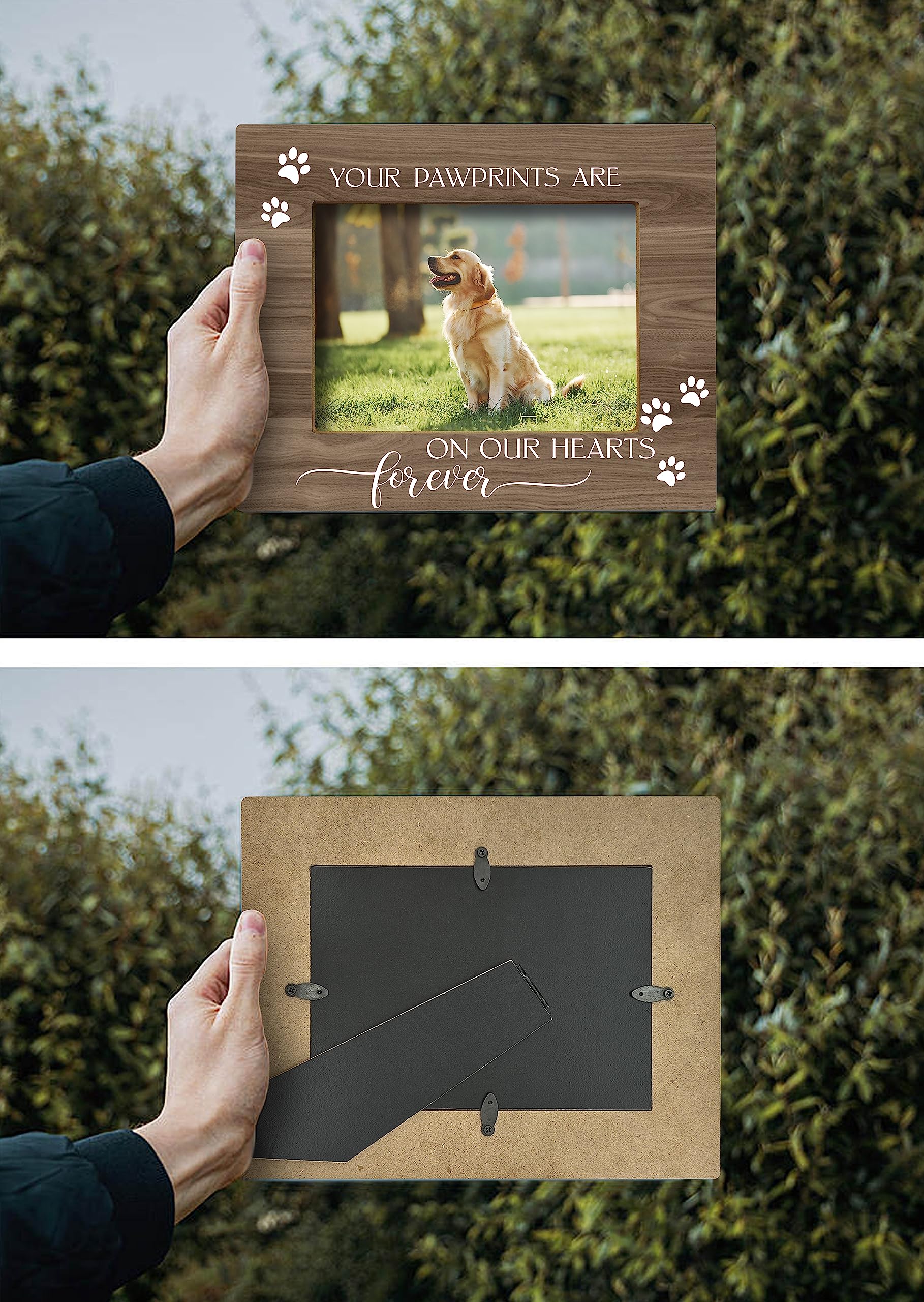 FONDCANYON pawprints memorial frame desk display keeps memories within reach.