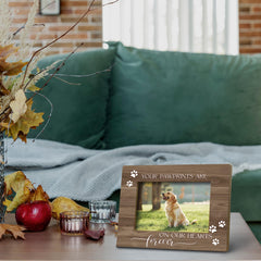 FONDCANYON pawprints memorial frame fits standard 5x7 photos securely.