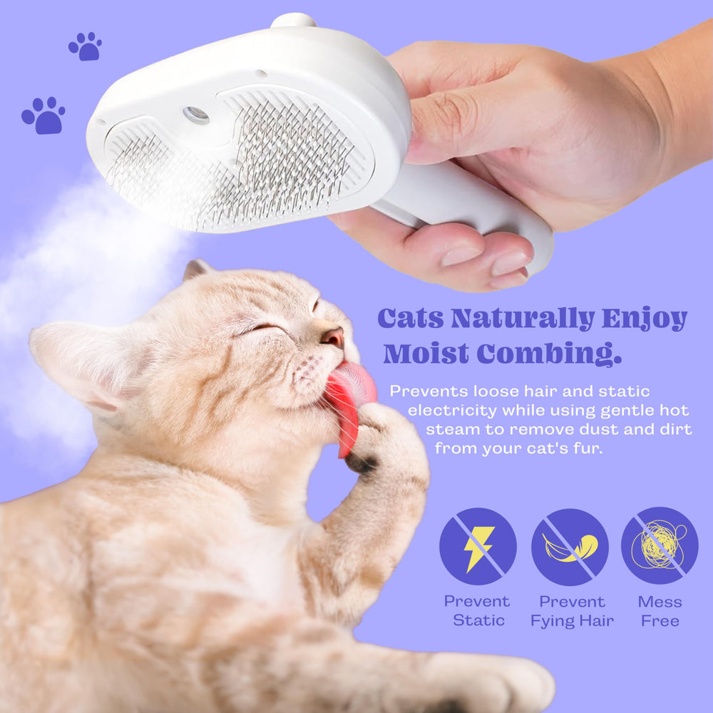 FONSUFA Cat Steam Brush cordless design for pets on the go.