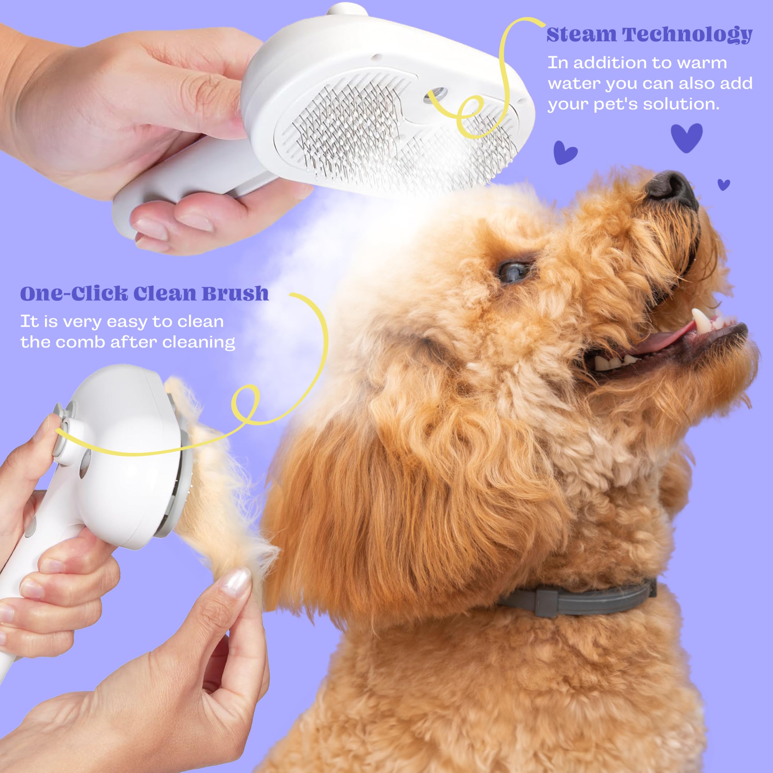 FONSUFA Cat Steam Brush massage mode offers relaxing grooming sessions for pets.