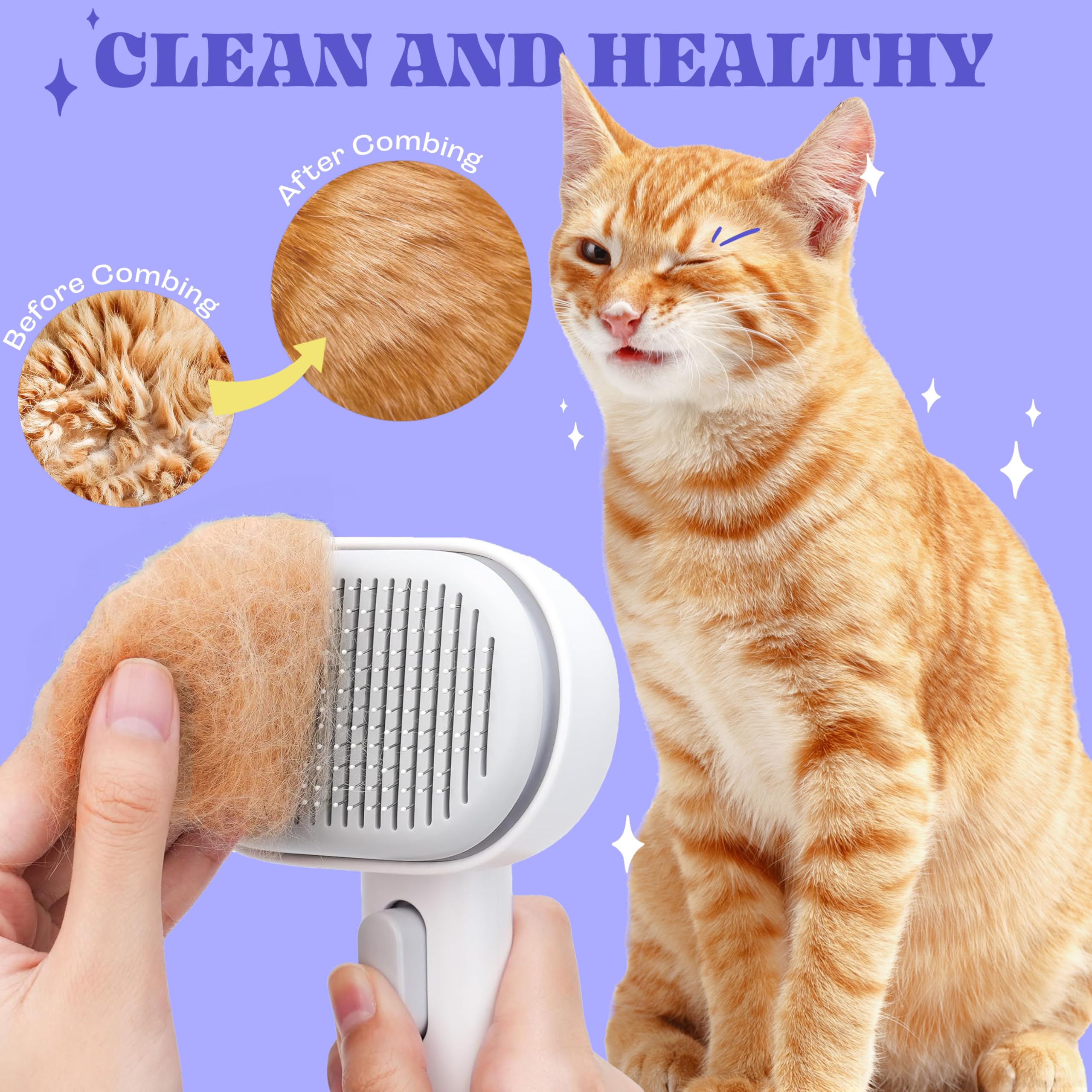 FONSUFA Cat Steam Brush soft bristles deliver a comfortable, tangle-free brushing experience.