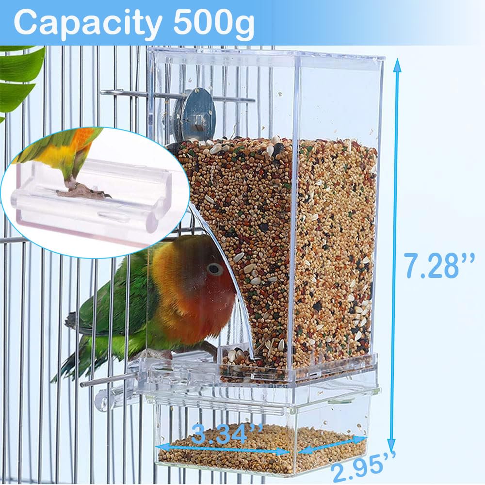 FONTSATTY cage-compatibility square view highlights universal fit for many birds.