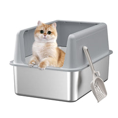 Fooalgo stainless steel cat litter box lid XL keeps mess contained and private