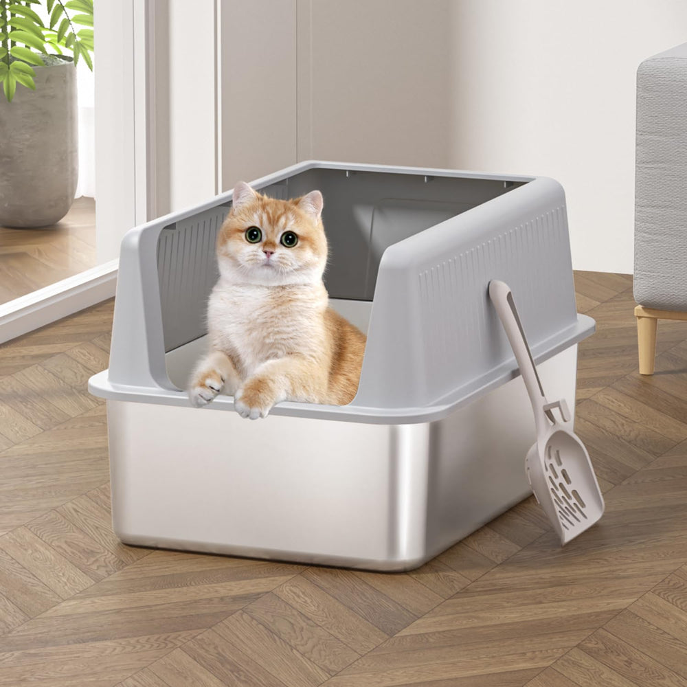 Fooalgo stainless steel cat litter box odor control helps maintain a fresh home