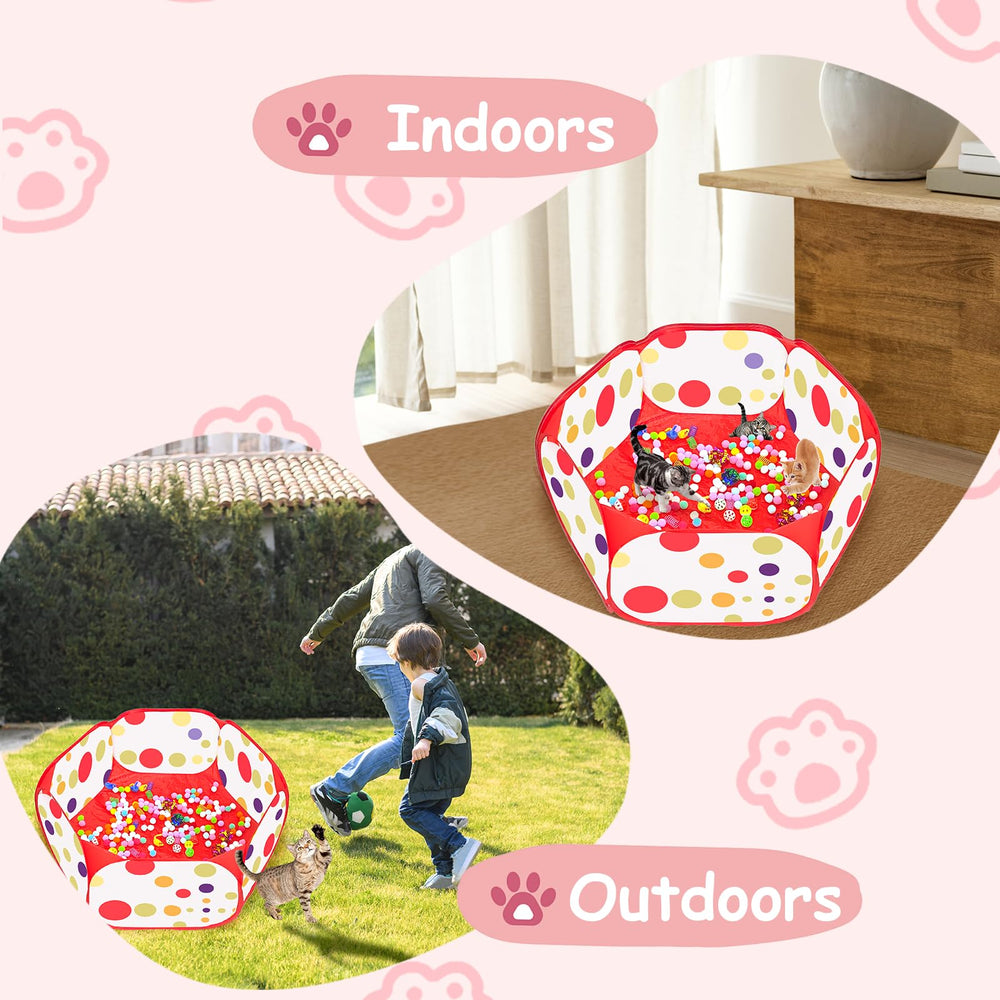 Fooind Cat Ball Pit compact design supports tidy home and easy setup