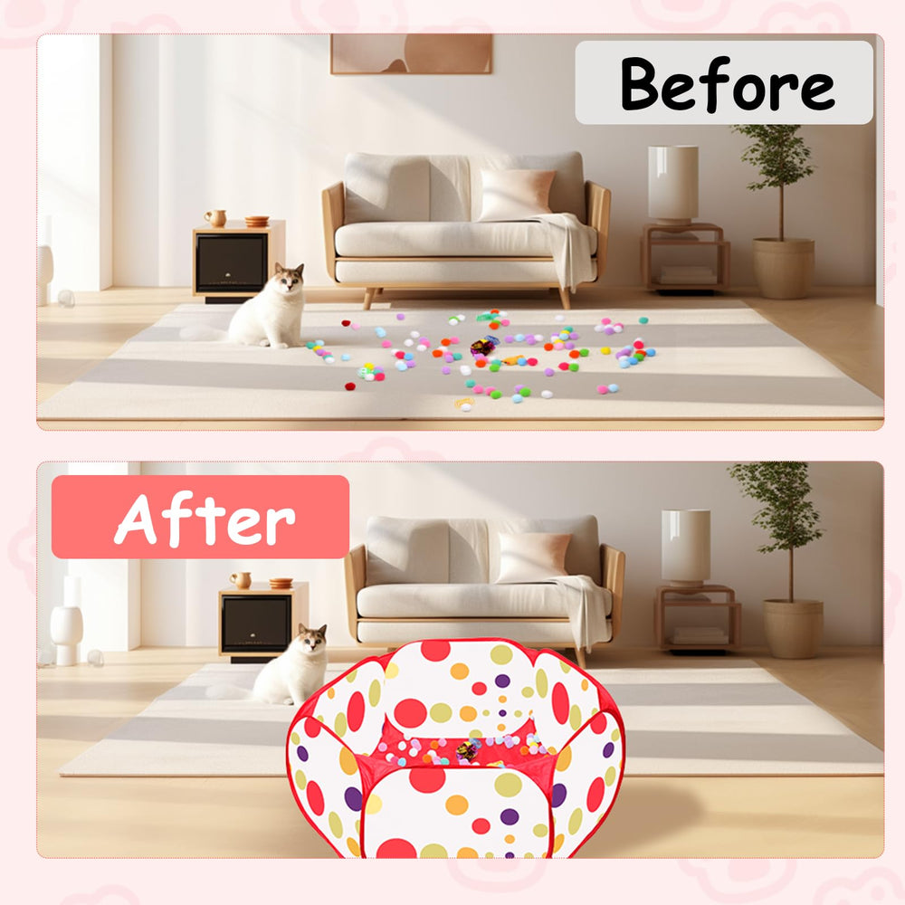 Fooind Cat Ball Pit foldable storage bag for tidy toy organization