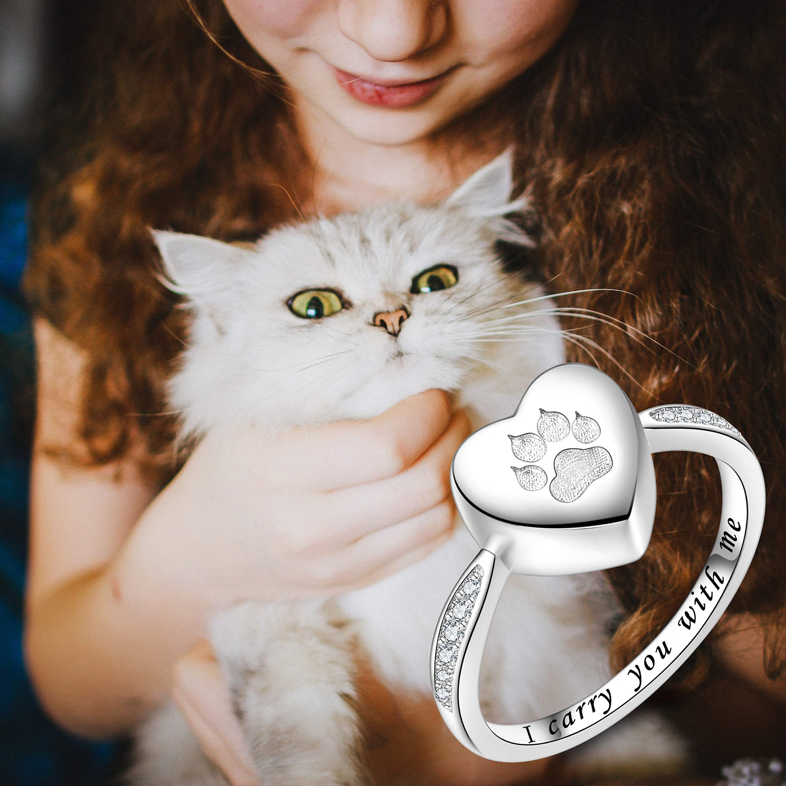 Fookduoduo love heart engraving gloss—elegant finish enhances meaningful pet-lover jewelry