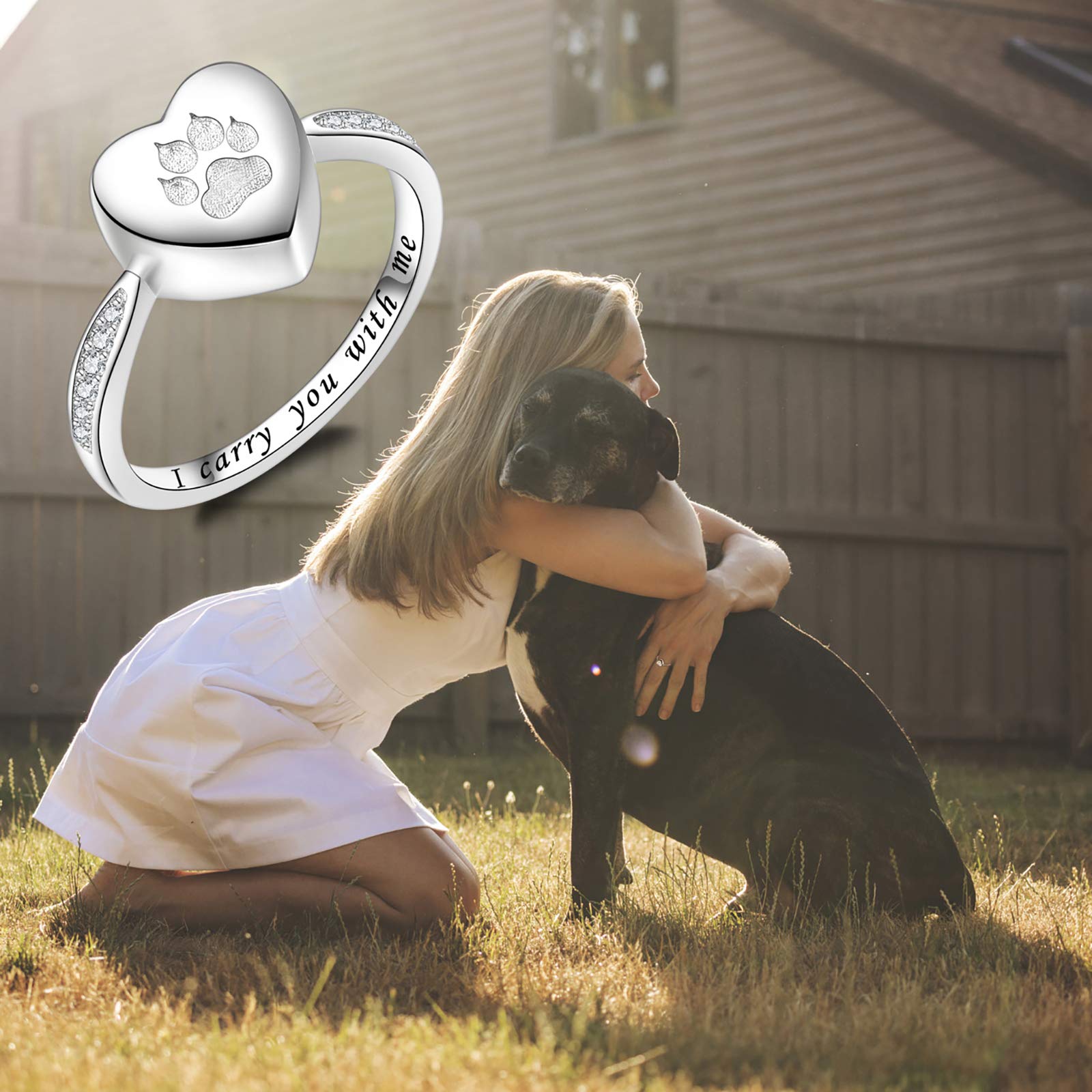 Fookduoduo paw print heart detail—delicate design ideal for heartfelt pet memorial
