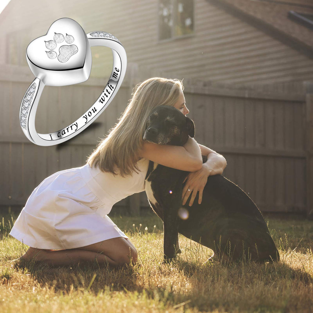 Fookduoduo paw print heart detail—delicate design ideal for heartfelt pet memorial