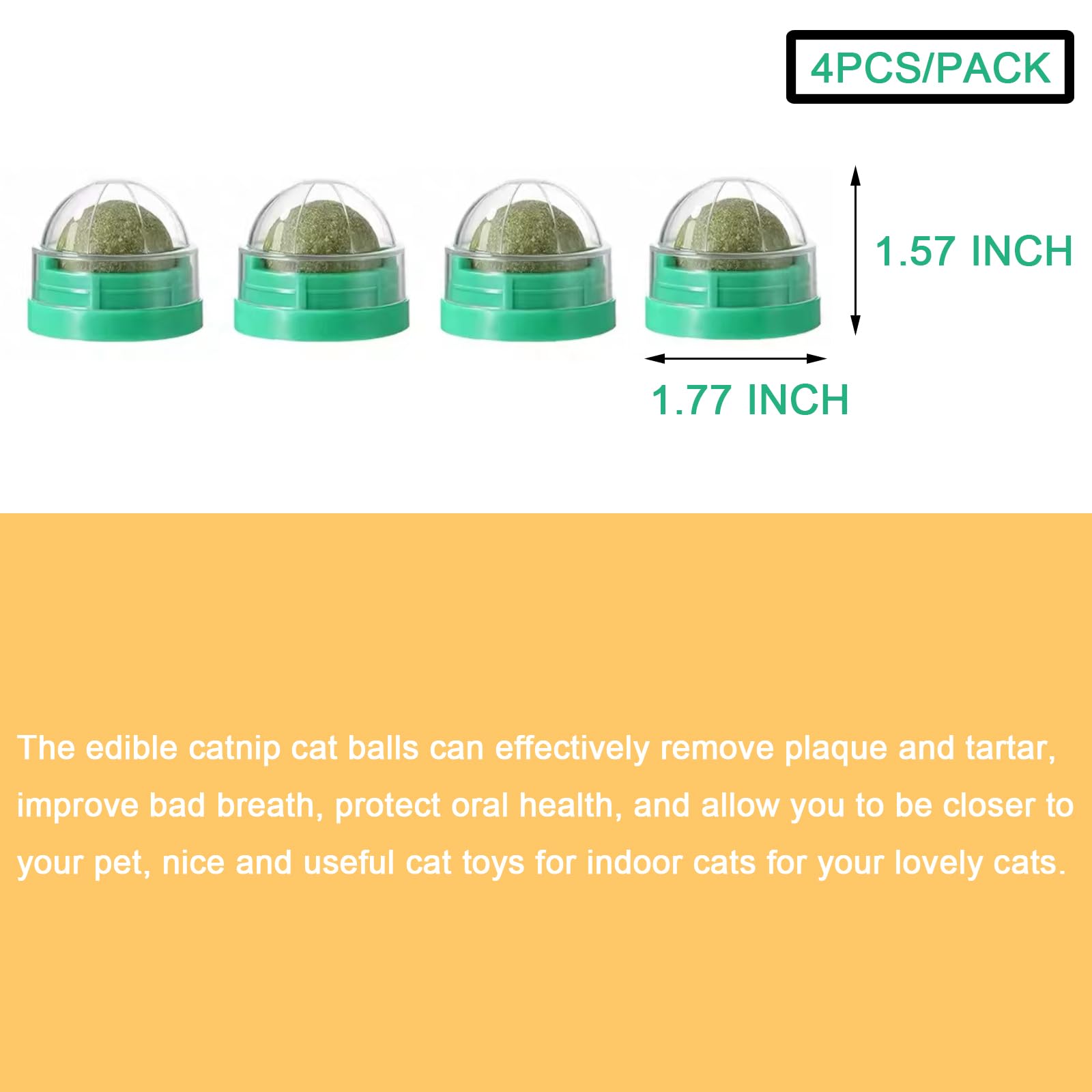 FOONEA catnip balls rotate 360 degrees for varied licking angles.