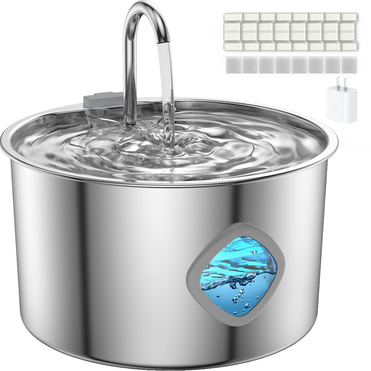 FOOPOMARY cat water fountain 3.2L-capacity enables multi-pet hydration.