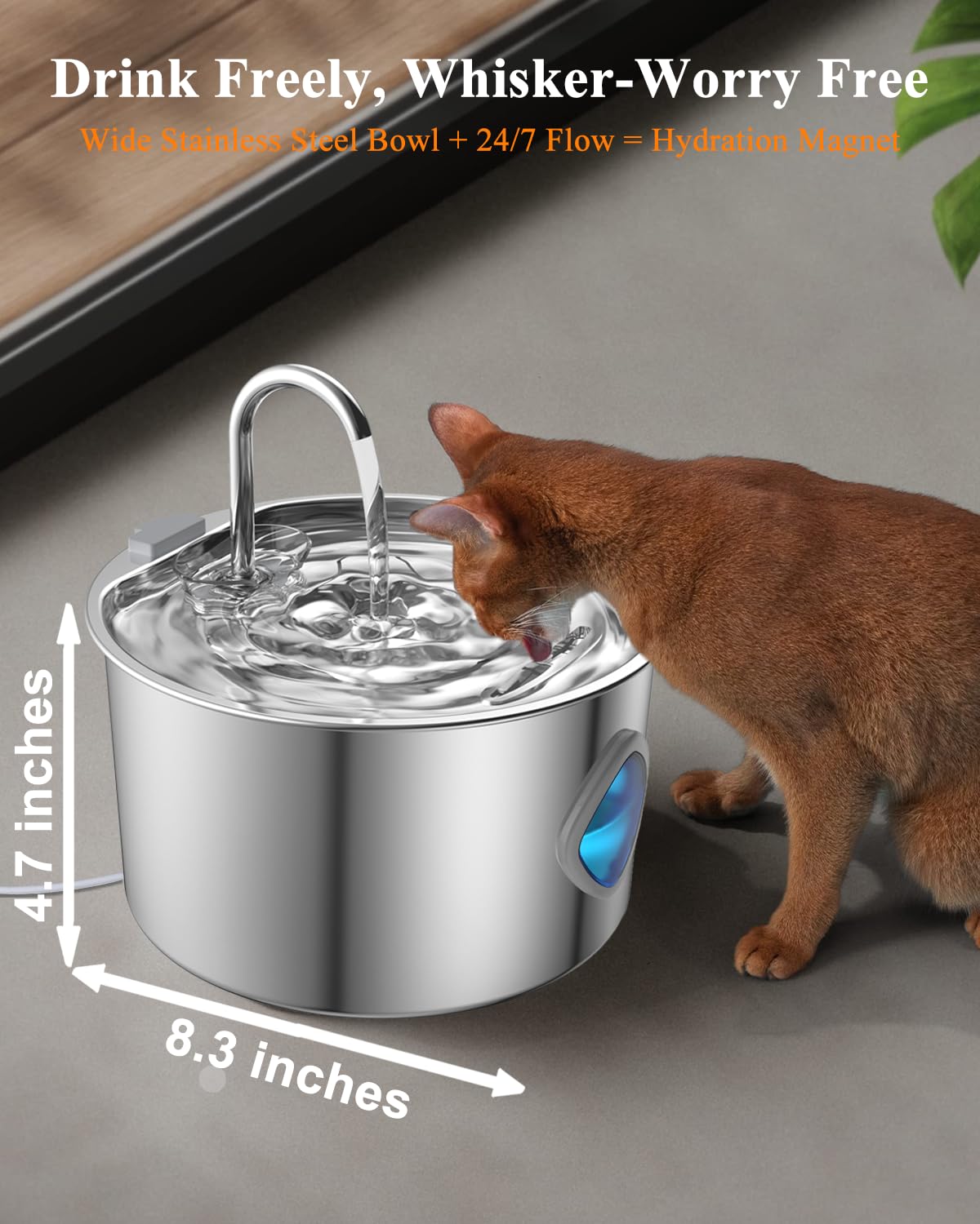 FOOPOMARY flower-mode faucet offers a soothing stream option for cats.