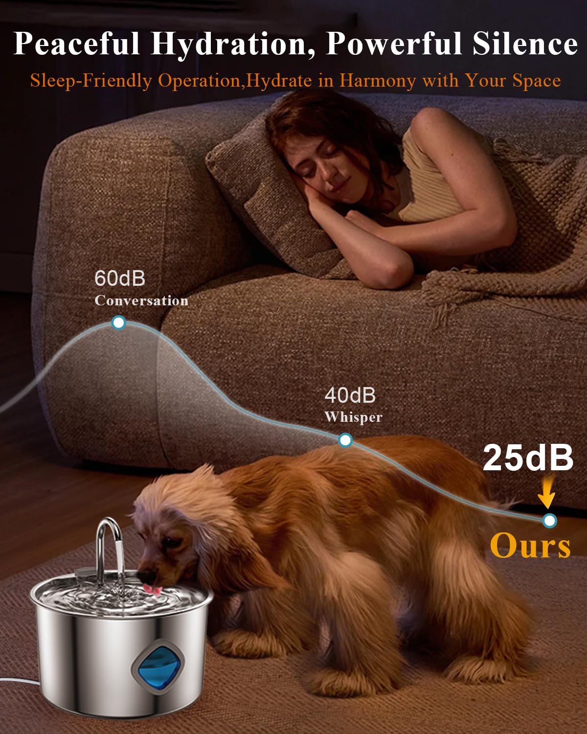 FOOPOMARY LED water-level window makes monitoring hydration easy.