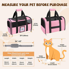 FOORLON Cat Carrier under-seat airline approval allows convenient in-cabin journeys