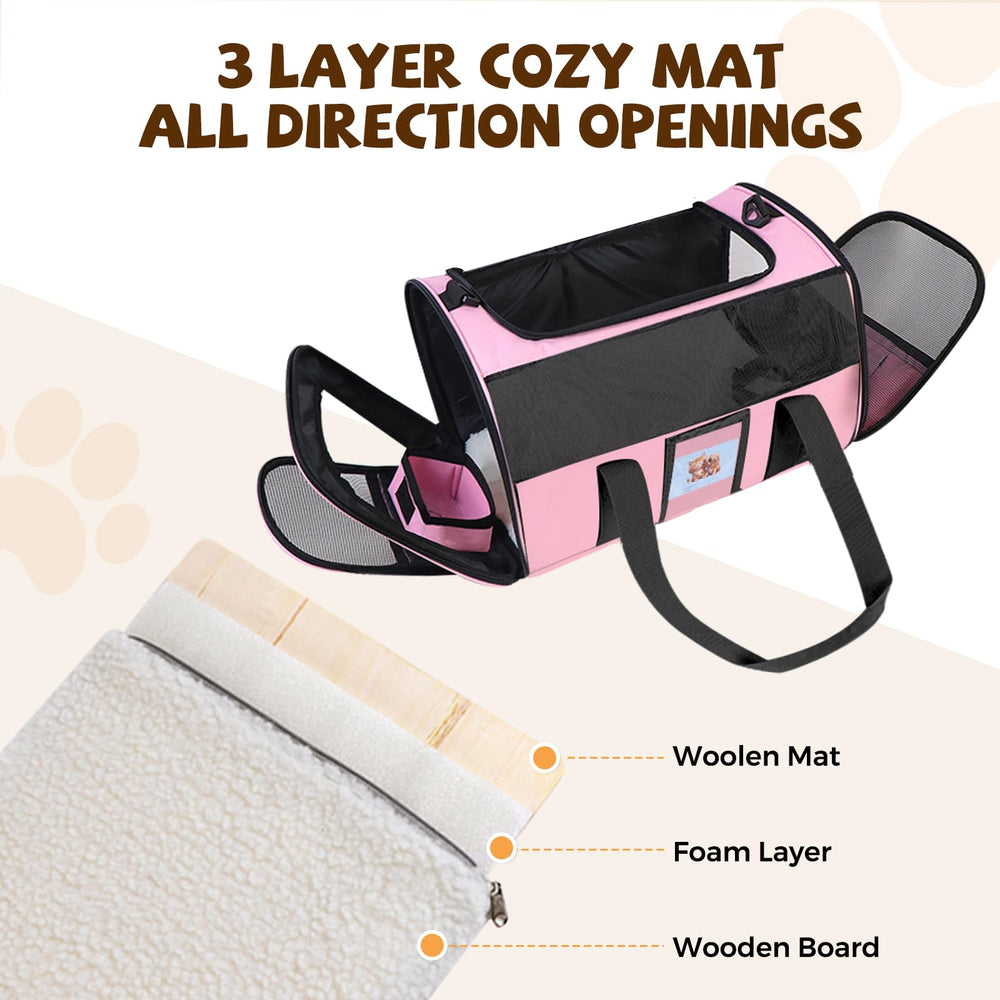 FOORLON Cat Carrier breathable mesh vents keep air flowing and pets calm