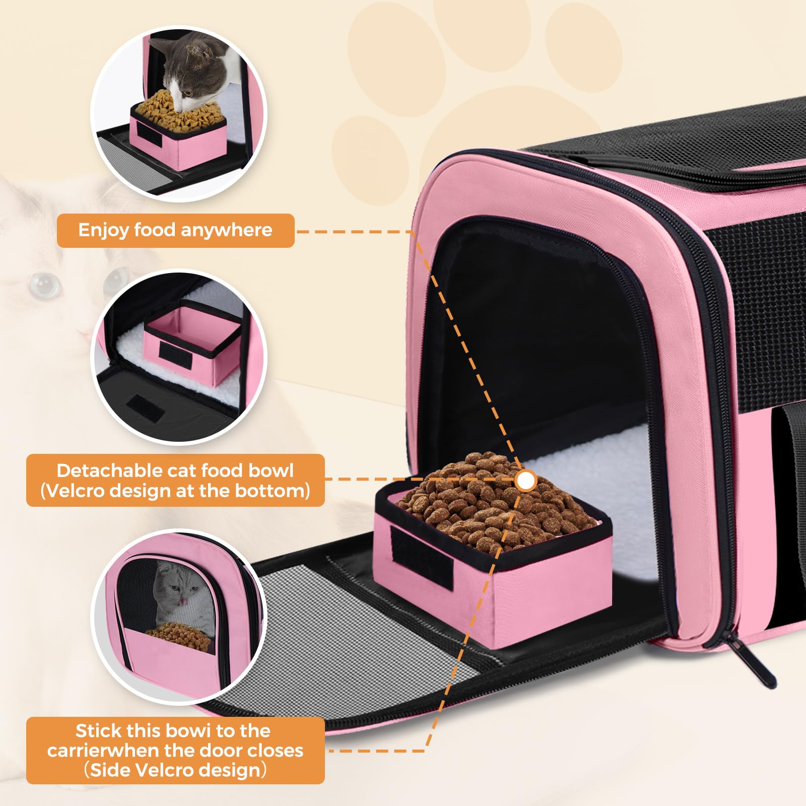 FOORLON Cat Carrier durable waterproof polyester resists wear and tear