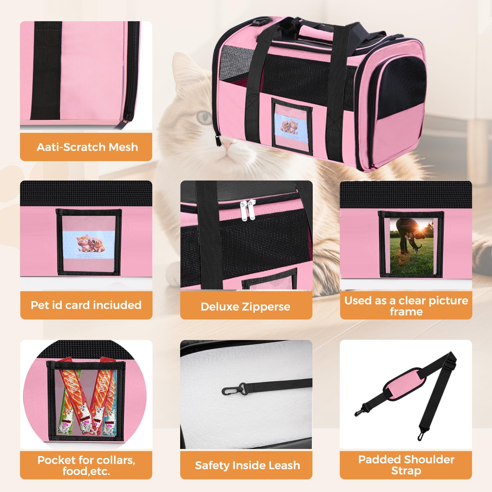 FOORLON Cat Carrier foldable design folds flat for easy storage between rides