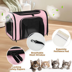FOORLON Cat Carrier Soft breathable mesh windows promote airflow and reduce pet stress.