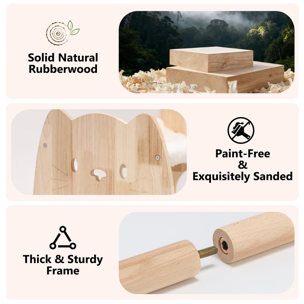 Fopeat solid rubberwood frame provides stable, wobble-free support