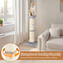 Fopetfy stable square base ensures safe, wobble-free climbing and scratching sessions.