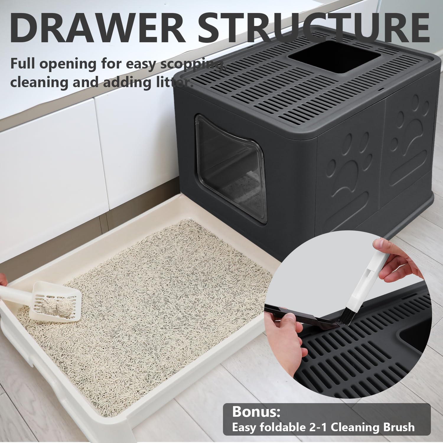 Fophop enclosed pet potty keeps air fresh and provides privacy.