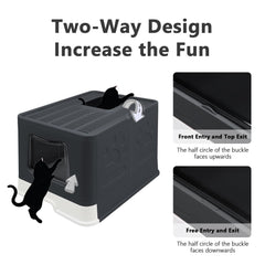 Fophop XL foldable litter box with large internal space for comfortable cats.