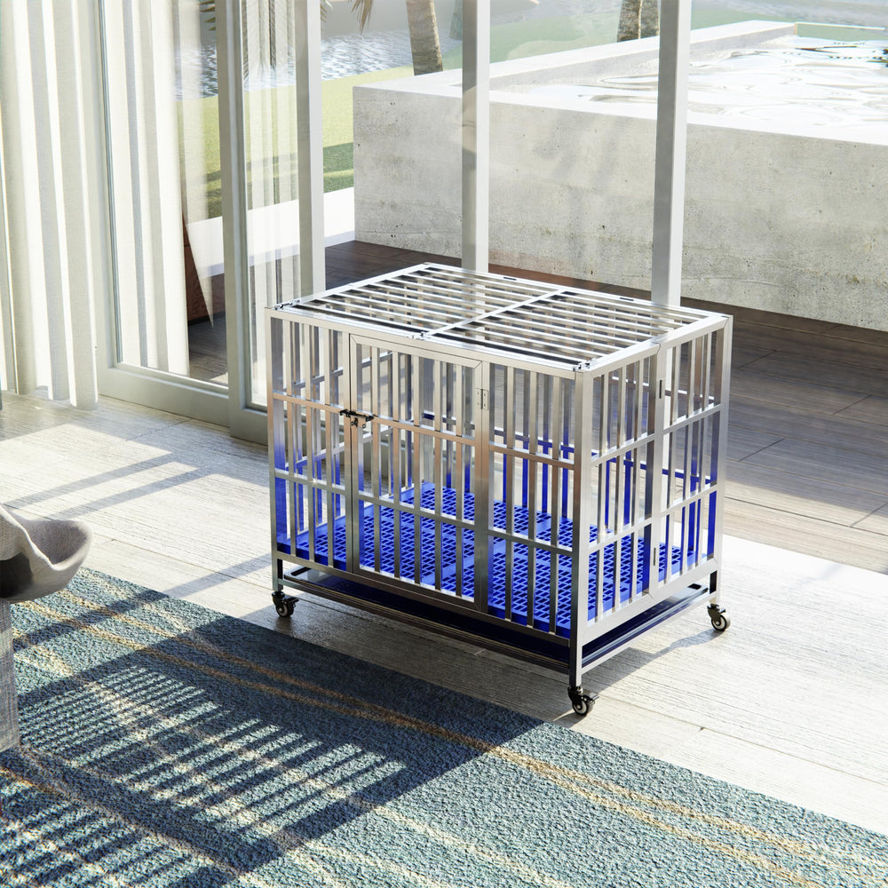 FoQualy dog crate tray removal aids fast cleaning and hygiene.