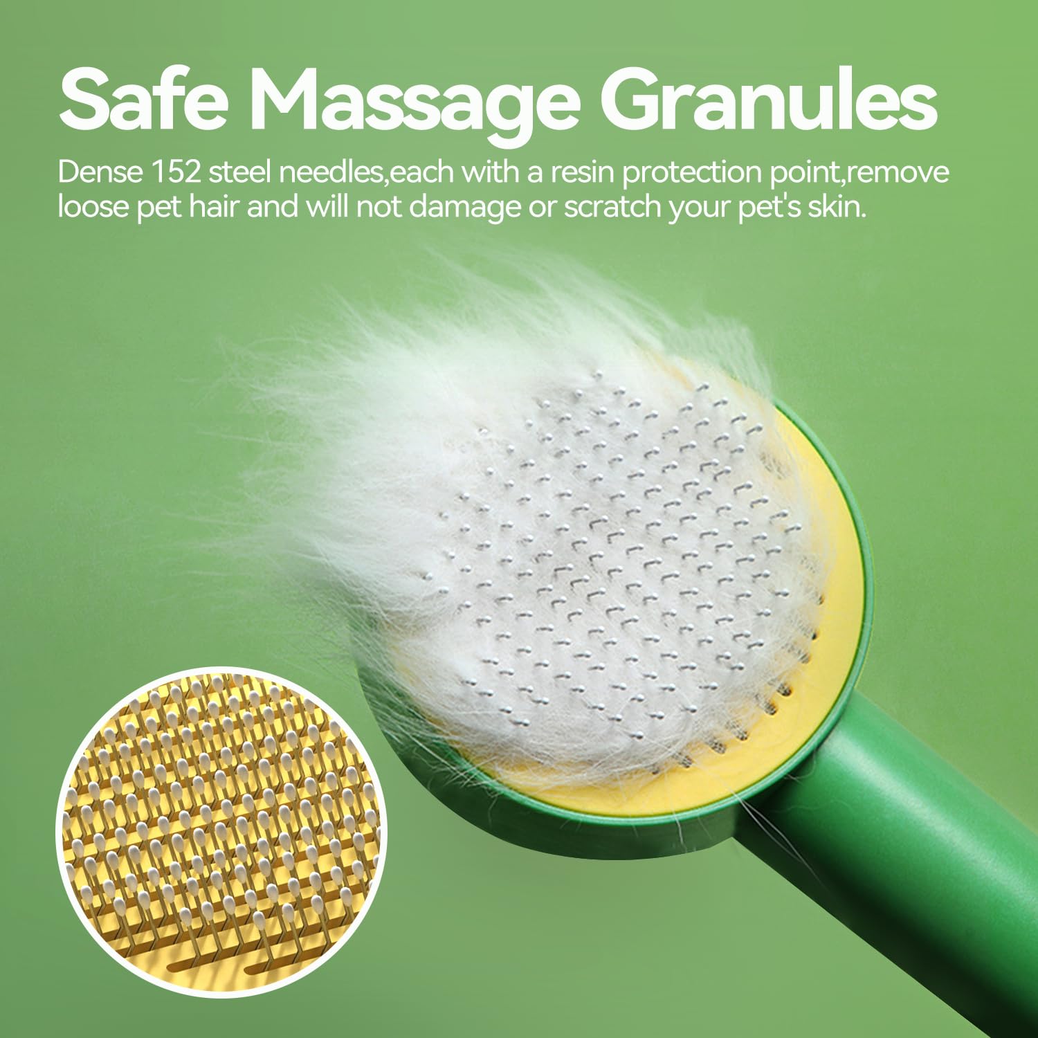 FOR-HI brush one-click cleaning button enables quick hair removal after grooming.