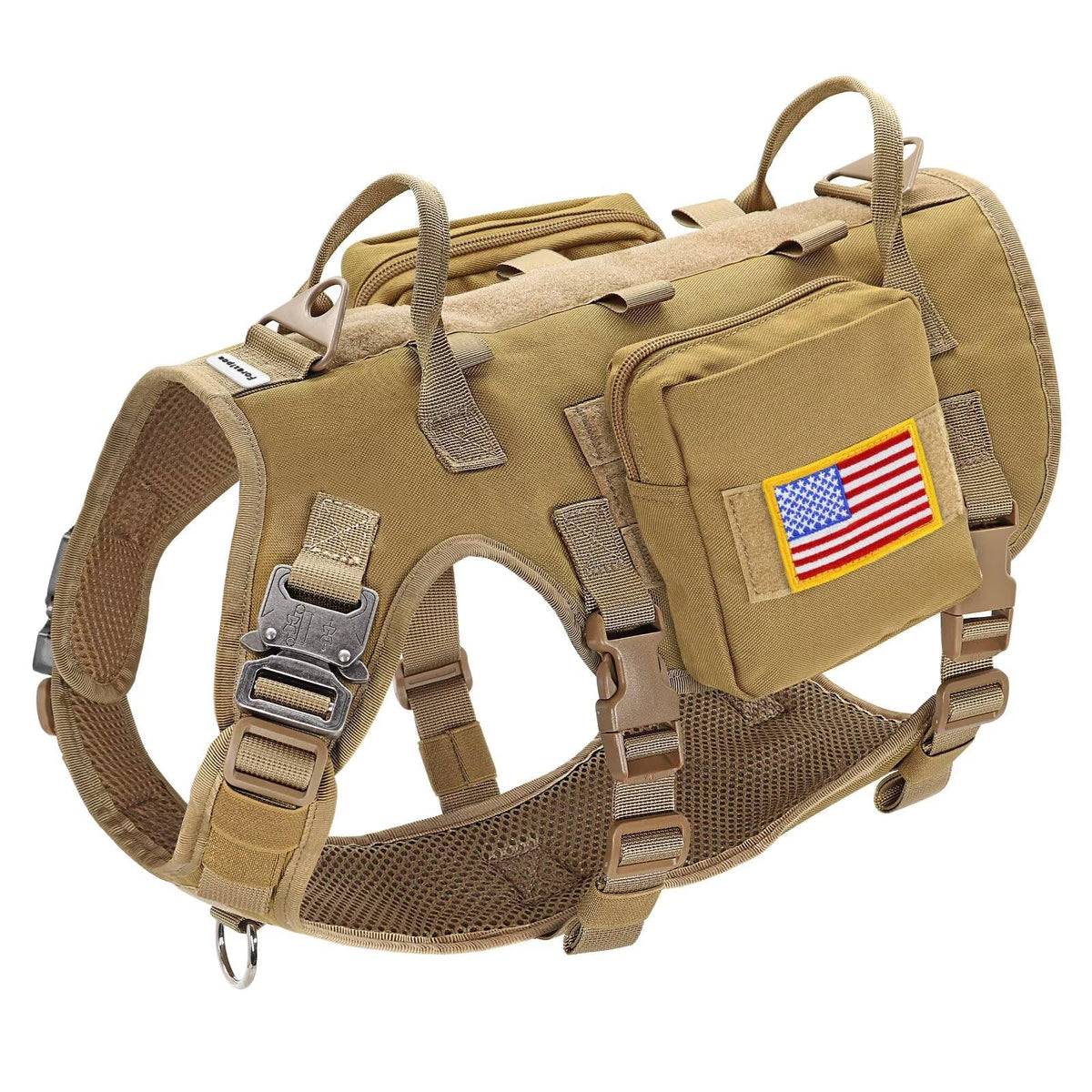 Forestpaw harness medium front view showing secure, comfortable fit for active dogs.