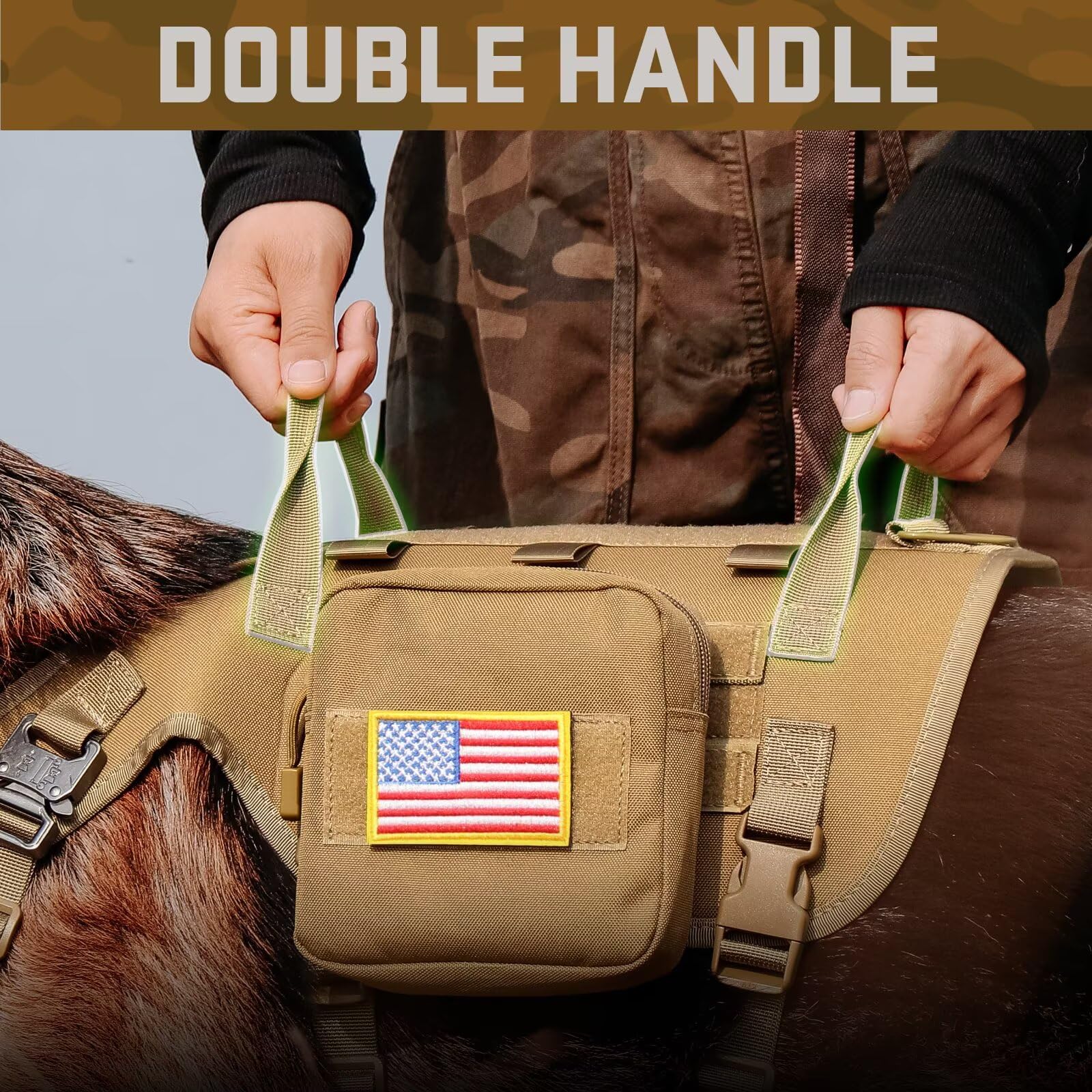 Forestpaw tactical collar with foldable handle highlights quick-access control and comfort.