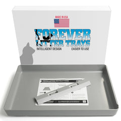 Forever Litter Tray front view shows sturdy, reusable design for easy scooping