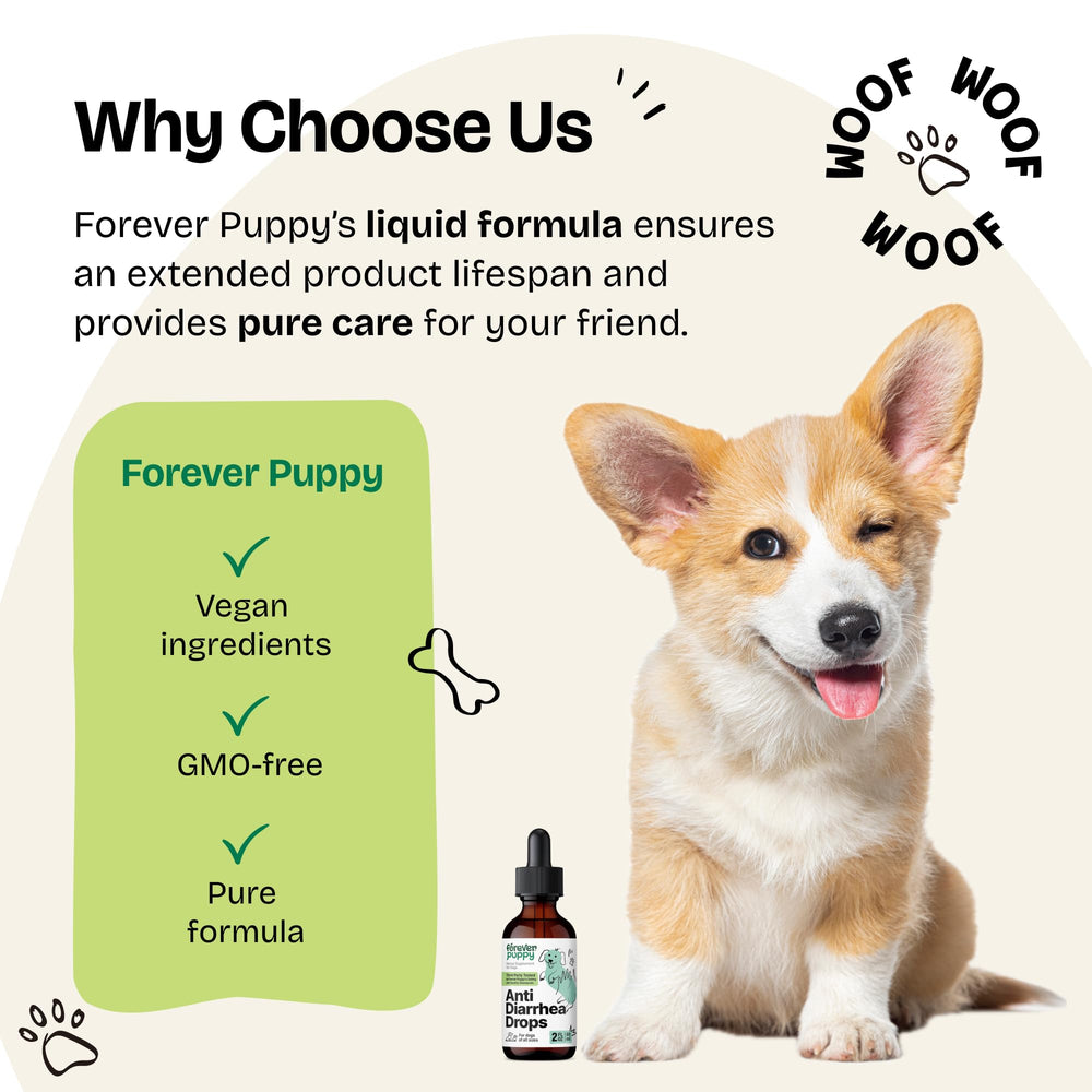 Forever Puppy herbal blend drops close-up emphasizes natural ingredients