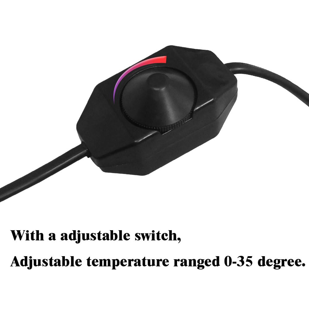 Forfuture-go reptile heat mat dial closeup showing easy temperature adjustment.