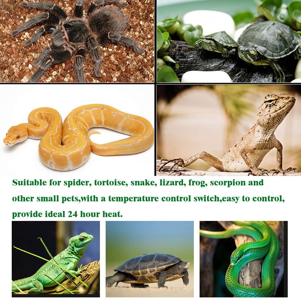 Forfuture-go reptile heat mat placed under wooden vivariums for versatile use.